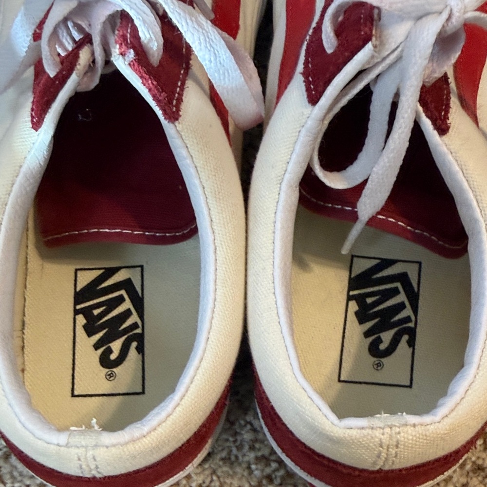Vans Burgundy and White Sneakers - Picture 4 of 10